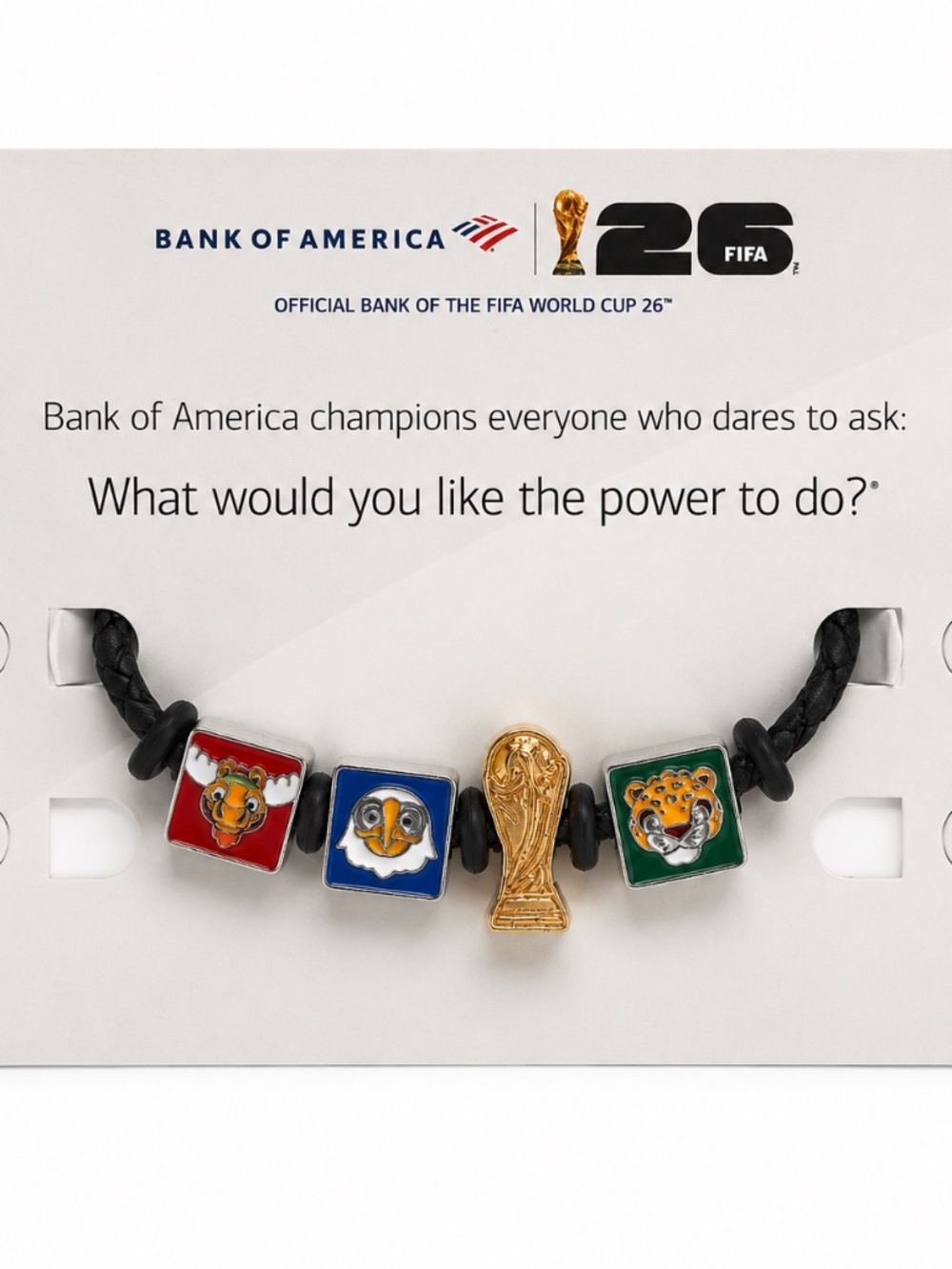 ⚽ Official Bank of America FIFA World Cup 2026 Fan Band Mascots Trophy